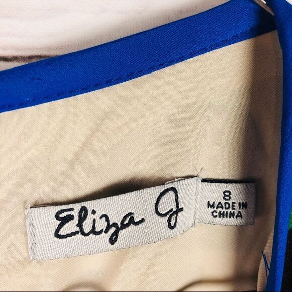 Eliza J Blue & Green Shift Dress size 8 Blue Green - Picture 3 of 6